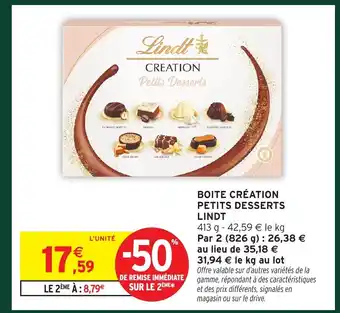 Intermarché LINDT Boite création petits desserts offre