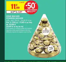 Intermarché FERRERO ROCHER Cône rocher offre