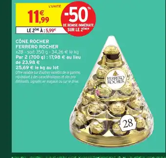 Intermarché FERRERO ROCHER Cône rocher offre