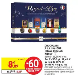 Intermarché Chocolats à la liqueur royal des lys abtey offre
