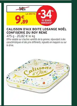 Intermarché Calisson d'aix boite losange noël confiserie du roy rene offre