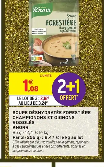 Intermarché KNORR Soupe déshydratée forestière champignons et oignons rissolés offre