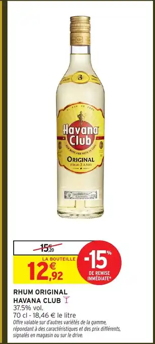 Intermarché HAVANA CLUB Rhum original offre