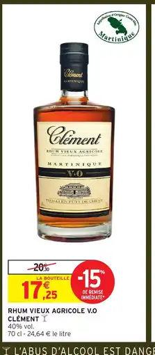 Intermarché CLÉMENT Rhum vieux agricole v.o offre