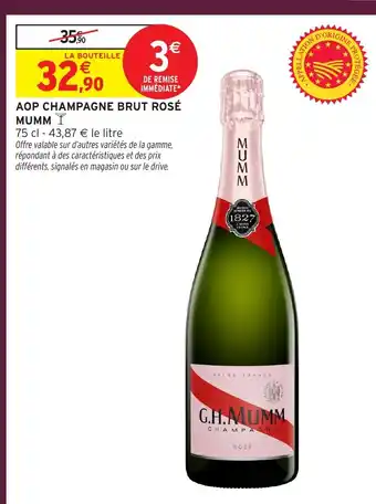 Intermarché Aop champagne brut rosé mumm offre