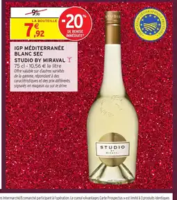 Intermarché STUDIO BY MIRAVAL Igp méditerranée blanc sec offre