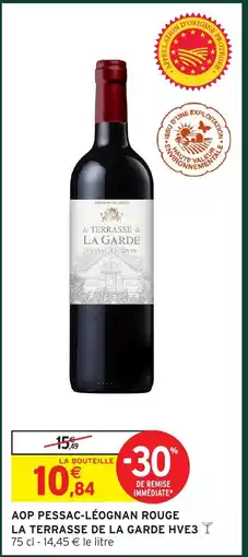 Intermarché LA TERRASSE DE LA GARDE HVE3 Aop pessac-léognan rouge offre