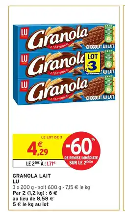 Intermarché LU Granola lait offre