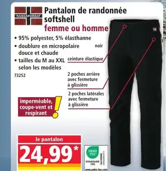 Norma Pantalon de randonnée softshell femme ou homme offre