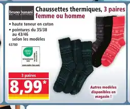 Norma BRUNO BANANI Chaussettes thermiques, 3 paires offre