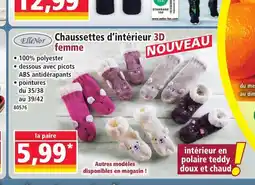 Norma ELLE NOR Chaussettes d'intérieur 3D femme offre