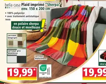Norma BELLA CASA Plaid imprimé Sherpa offre