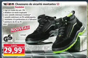 Norma WORK Chaussures de sécurité montantes S3 homme offre