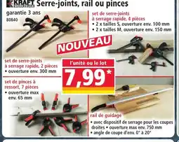 Norma KRAFT Serre-joints, rail ou pinces offre