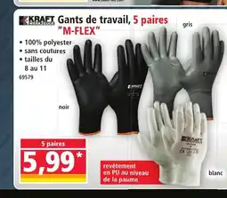 Norma KRAFT Gants de travail, 5 paires offre