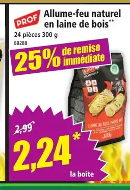 Norma PROF Allume-feu naturel en laine de bois offre