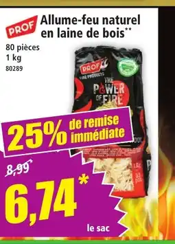 Norma PROF Allume-feu naturel en laine de bois offre