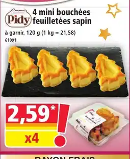 Norma PIDY 4 mini bouchées Pidy feuilletées sapin offre