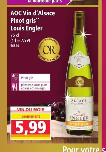 Norma AOC Vin d'Alsace Pinot gris Louis Engler offre