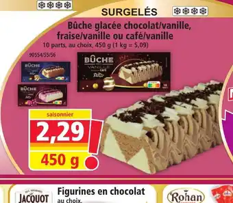 Norma Bûche glacée chocolat/vanille, fraise/vanille ou café/vanille offre