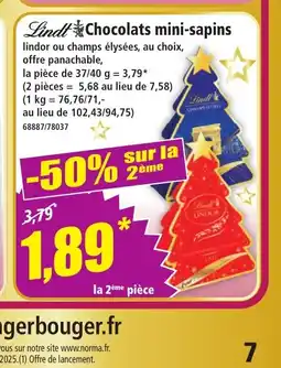 Norma LINDT Chocolats mini-sapins offre