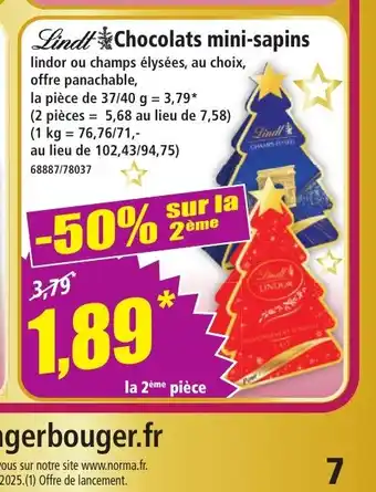 Norma LINDT Chocolats mini-sapins offre
