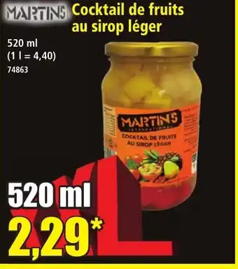 Norma MARTINS Cocktail de fruits au sirop léger offre