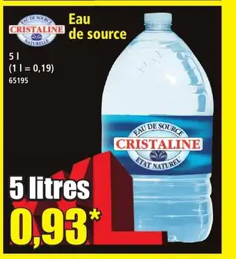 Norma CRISTALINE Eau de source offre