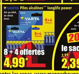 Norma VARTA Piles alcalines longlife power offre