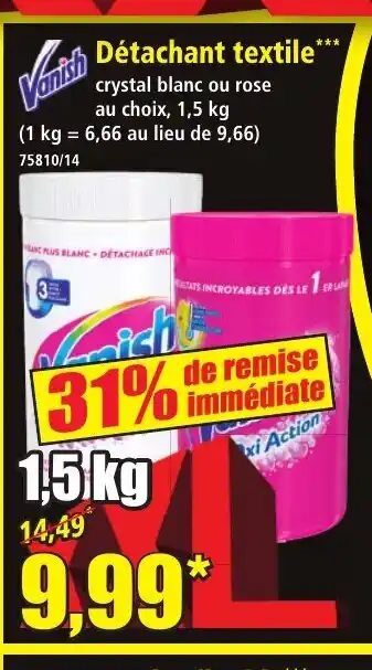 Norma VANISH Détachant textile offre