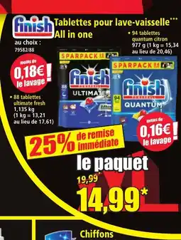 Norma FINISH Tablettes pour lave-vaisselle All in one offre