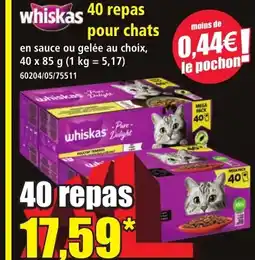 Norma WHISKAS 40 repas pour chats offre
