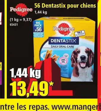 Norma PEDIGREE 56 Dentastix pour chiens offre