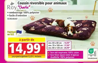 Norma ROY Coussin réversible pour animaux offre