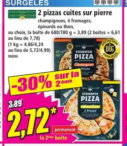 Norma 2 pizzas cuites sur pierre offre