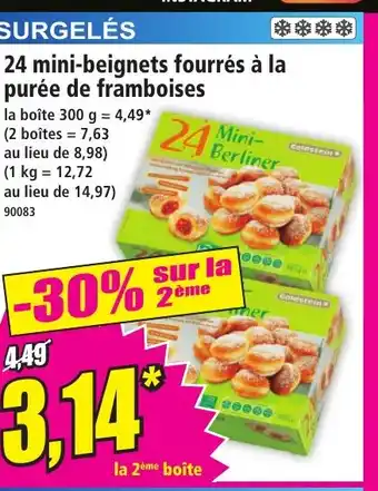 Norma 24 mini-beignets fourrés à la purée de framboises offre