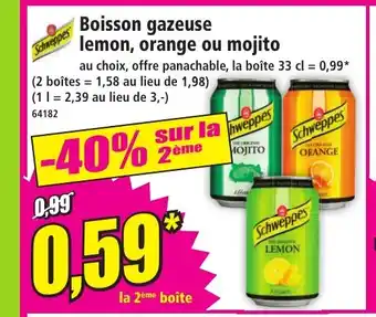 Norma SCHWEPPES Boisson gazeuse lemon, orange ou mojito offre