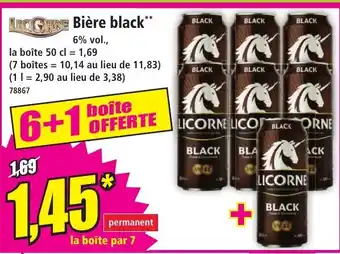 Norma LICORNE Biere black offre