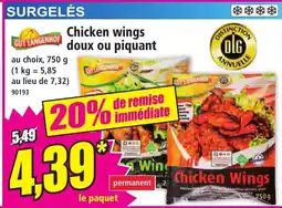 Norma GUT LANGENHOF Chicken wings doux ou piquant offre