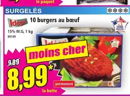 Norma IDÉGEL 10 burgers au bœuf offre