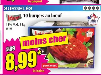 Norma IDÉGEL 10 burgers au bœuf offre