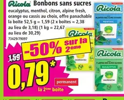 Norma RICOLA Bonbons sans sucres offre