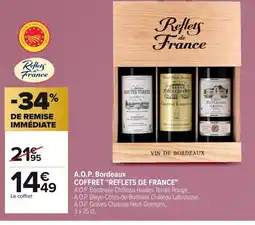 Carrefour COFFRET REFLETS DE FRANCE A.O.P. Bordeaux offre