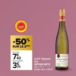 Carrefour ARTHUR METZ A.O.P. Sylvaner Sec offre