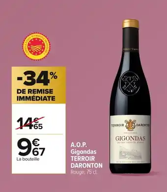 Carrefour TERROIR DARONTON A.O.P. Gigondas offre