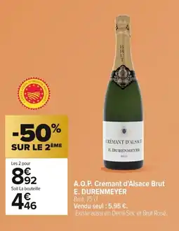 Carrefour E. DURENMEYER A.O.P. Crémant d'Alsace Brut offre