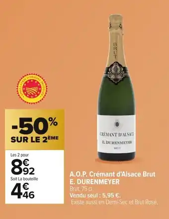 E. DURENMEYER A.O.P. Crémant d'Alsace Brut