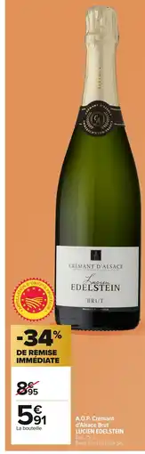 Carrefour LUCIEN EDELSTEIN A.O.P. Crémant d'Alsace Brut offre