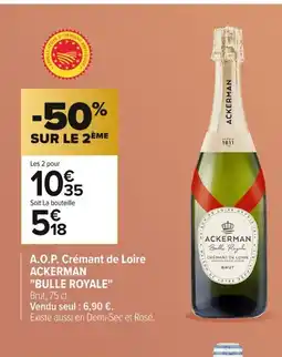 Carrefour ACKERMAN BULLE ROYALE A.O.P. Crémant de Loire offre