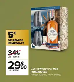 Carrefour FONDAUDÈGE Coffret Whisky Pur Malt offre
